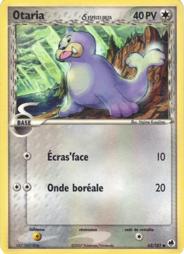 Scan HD carte Pokémon Otaria δ 62/101 — EX Île des Dragons