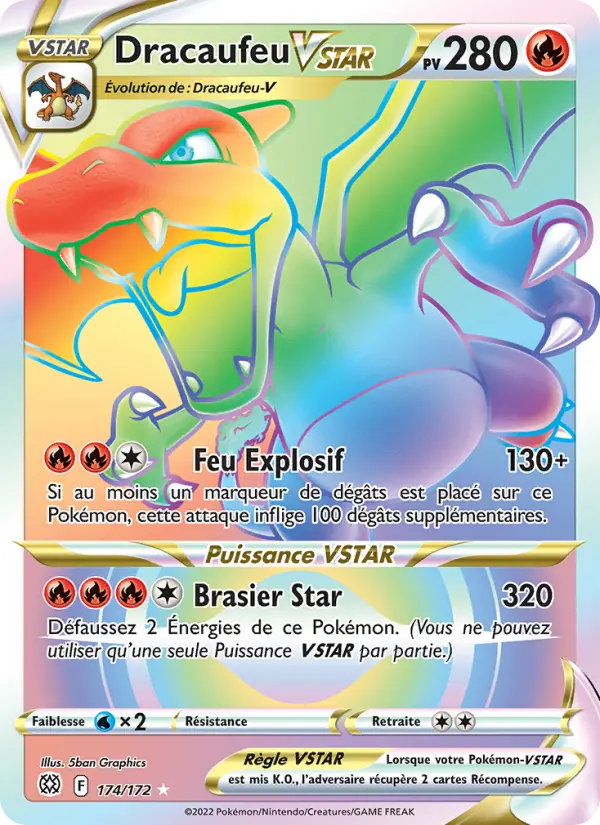 Scan HD carte Pokémon Dracaufeu VSTAR 174/172 — Stars Étincelantes