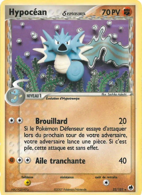 Scan HD carte Pokémon Hypocéan δ 22/101 — EX Île des Dragons