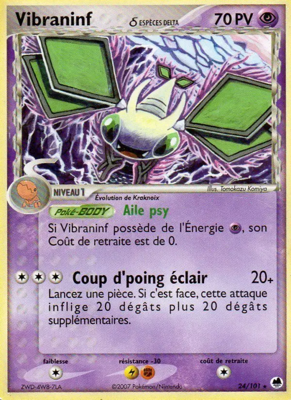 Scan HD carte Pokémon Vibraninf δ 24/101 — EX Île des Dragons