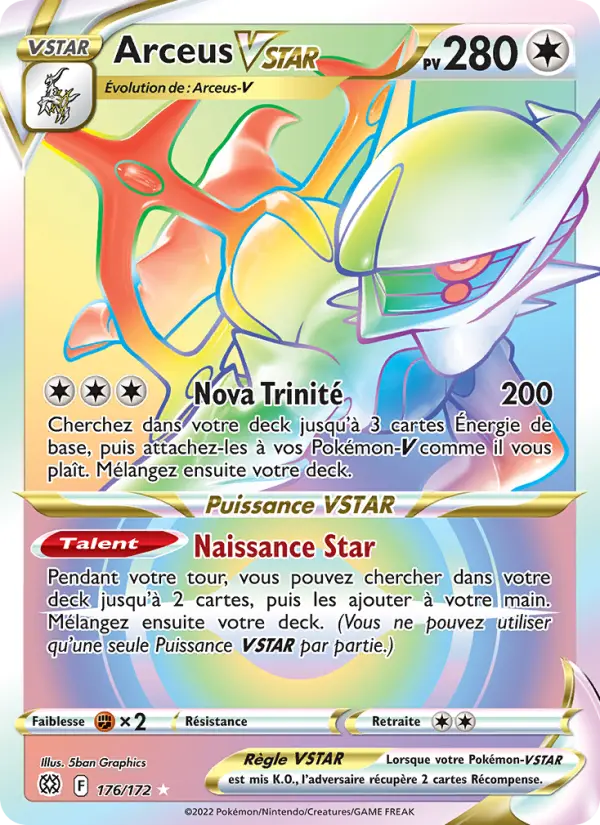 Scan HD carte Pokémon Arceus VSTAR 176/172 — Stars Étincelantes