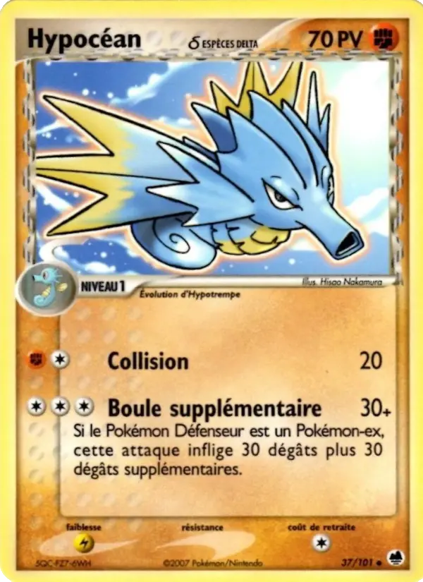 Scan HD carte Pokémon Hypocéan δ 37/101 — EX Île des Dragons