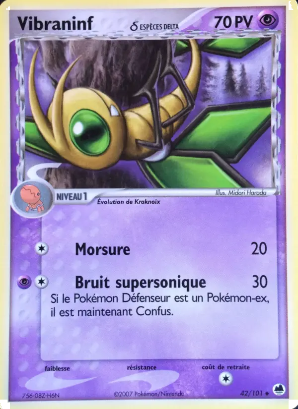 Scan HD carte Pokémon Vibraninf δ 42/101 — EX Île des Dragons