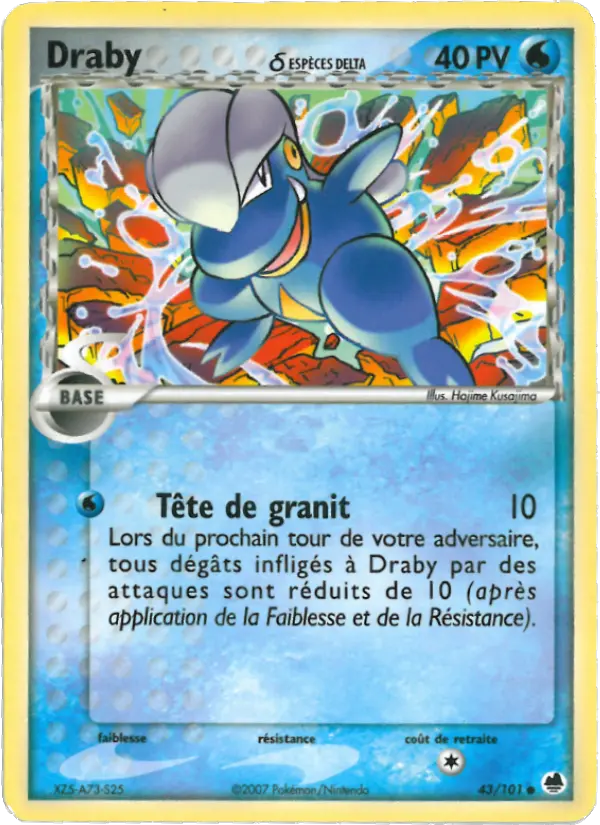 Scan HD carte Pokémon Draby δ 43/101 — EX Île des Dragons