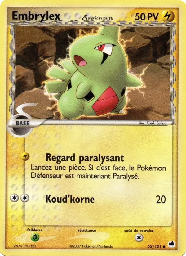 Scan HD carte Pokémon Embrylex δ 52/101 — EX Île des Dragons