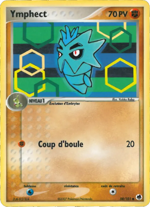 Scan HD carte Pokémon Ymphect 58/101 — EX Île des Dragons