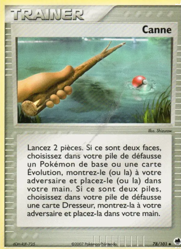 Scan HD carte Pokémon Canne 78/101 — EX Île des Dragons