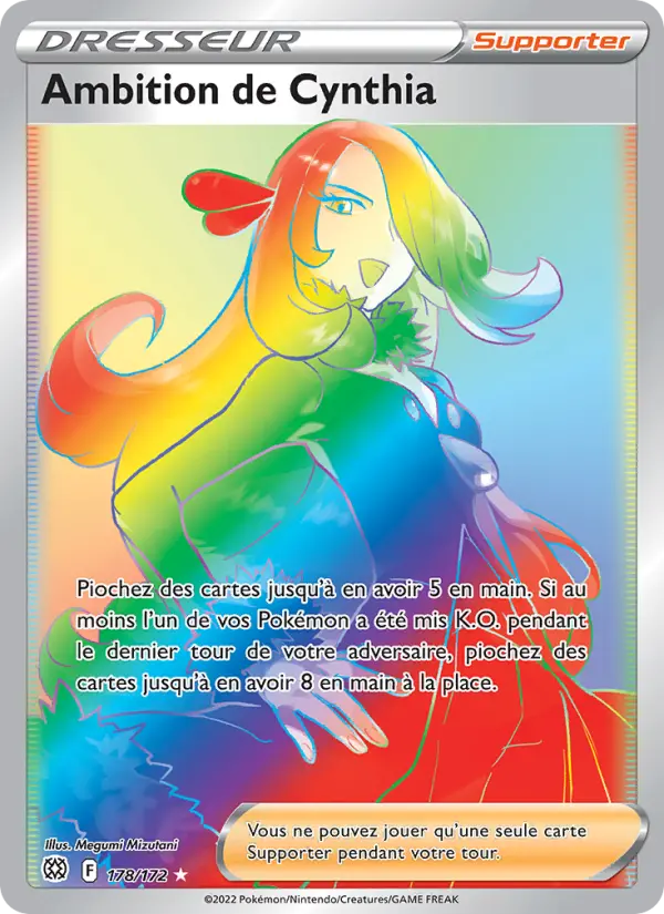 Scan HD carte Pokémon Ambition de Cynthia 178/172 — Stars Étincelantes
