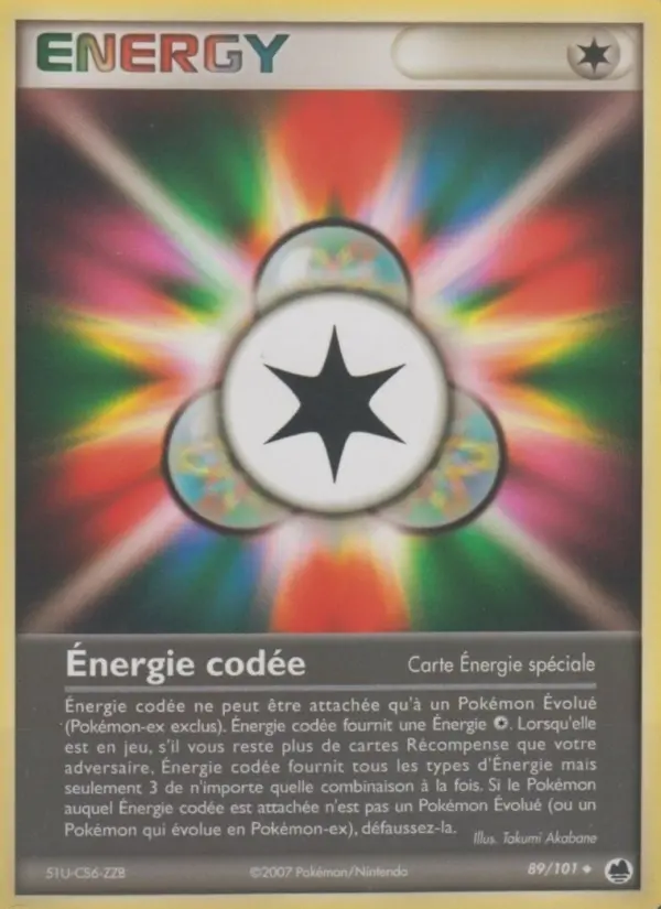 Scan HD carte Pokémon Énergie codée 89/101 — EX Île des Dragons