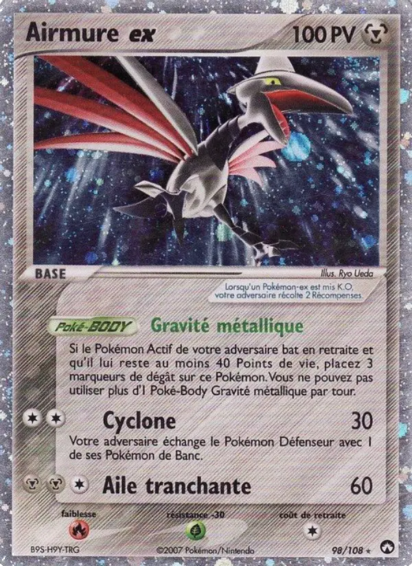 Scan HD carte Pokémon Airmure ex 98/108 — EX Gardiens du Pouvoir