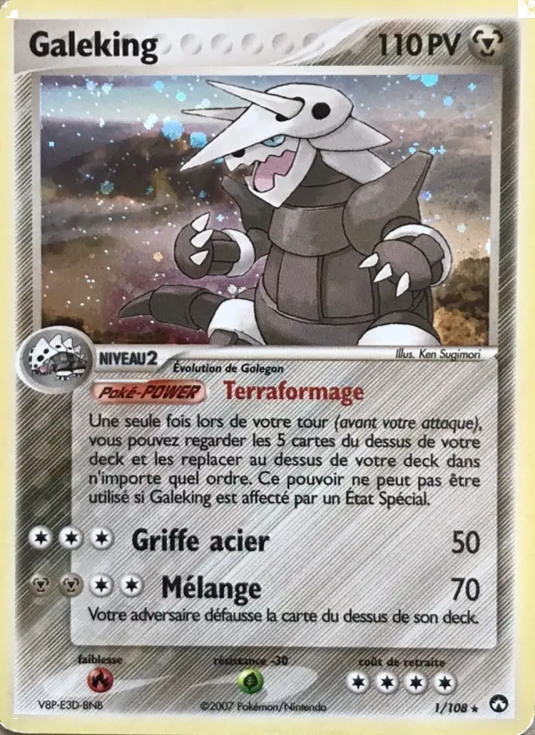 Scan HD carte Pokémon Galeking 1/108 — EX Gardiens du Pouvoir