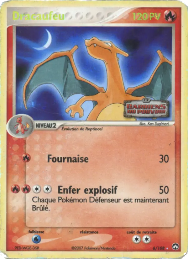 Scan HD carte Pokémon Dracaufeu 6/108 — EX Gardiens du Pouvoir