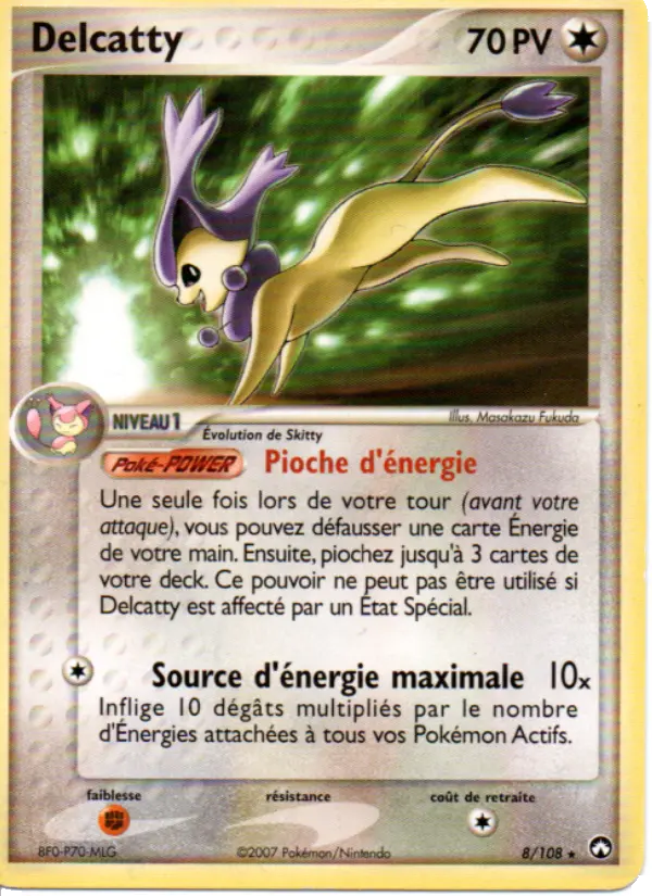 Scan HD carte Pokémon Delcatty 8/108 — EX Gardiens du Pouvoir
