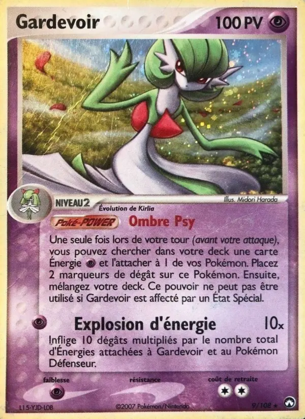 Scan HD carte Pokémon Gardevoir 9/108 — EX Gardiens du Pouvoir