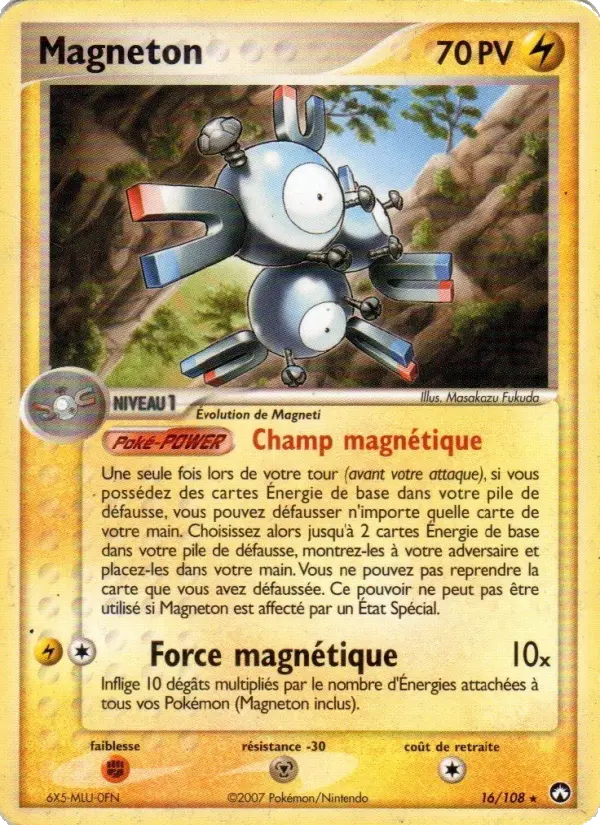 Scan HD carte Pokémon Magneton 16/108 — EX Gardiens du Pouvoir
