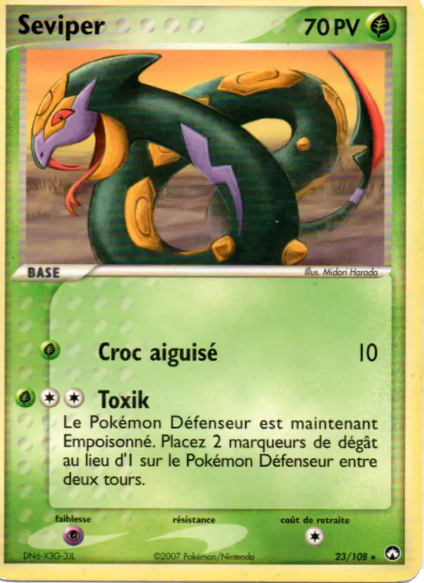 Scan HD carte Pokémon Seviper 23/108 — EX Gardiens du Pouvoir