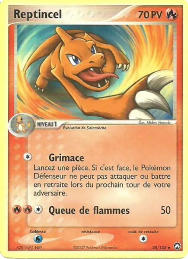 Scan HD carte Pokémon Reptincel 28/108 — EX Gardiens du Pouvoir