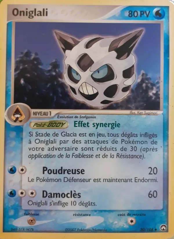 Scan HD carte Pokémon Oniglali 30/108 — EX Gardiens du Pouvoir