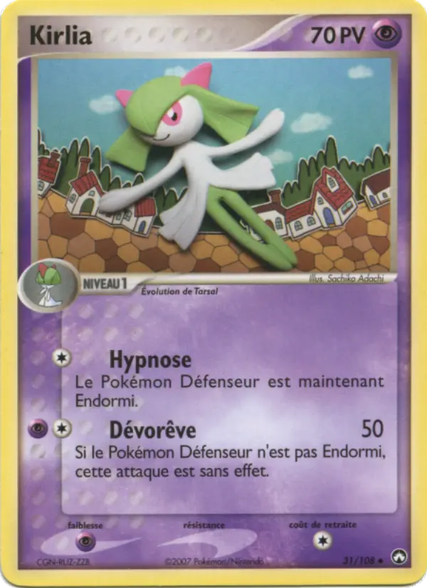 Scan HD carte Pokémon Kirlia 31/108 — EX Gardiens du Pouvoir