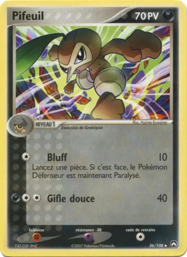 Scan HD carte Pokémon Pifeuil 36/108 — EX Gardiens du Pouvoir