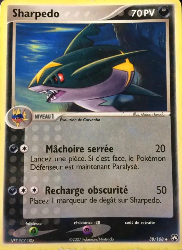 Scan HD carte Pokémon Sharpedo 38/108 — EX Gardiens du Pouvoir