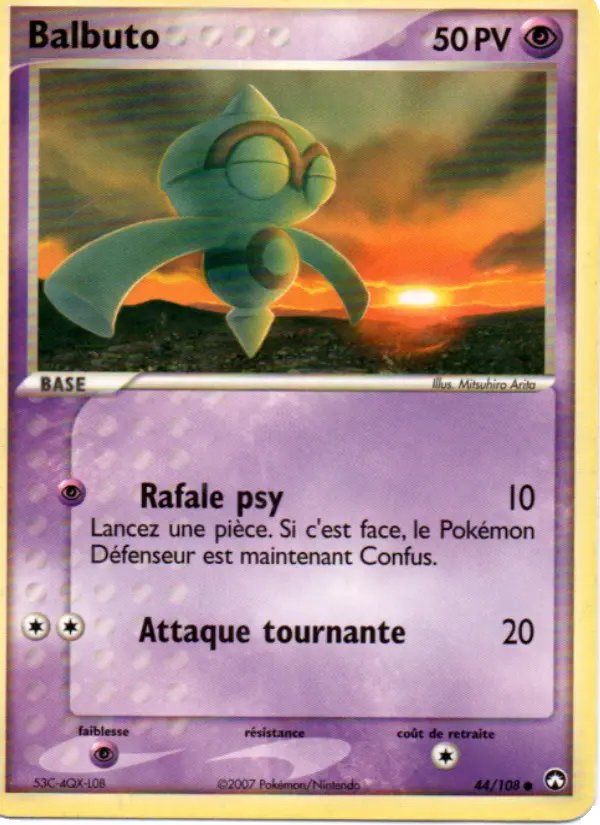 Scan HD carte Pokémon Balbuto 44/108 — EX Gardiens du Pouvoir