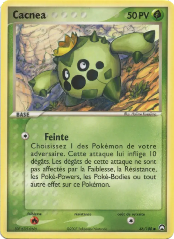 Scan HD carte Pokémon Cacnea 46/108 — EX Gardiens du Pouvoir