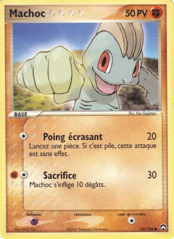 Scan HD carte Pokémon Machoc 53/108 — EX Gardiens du Pouvoir