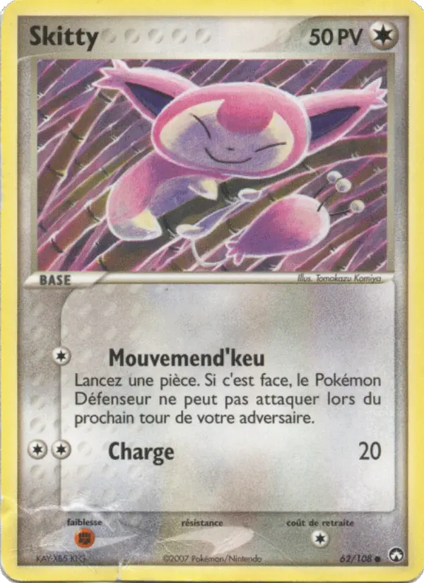 Scan HD carte Pokémon Skitty 62/108 — EX Gardiens du Pouvoir