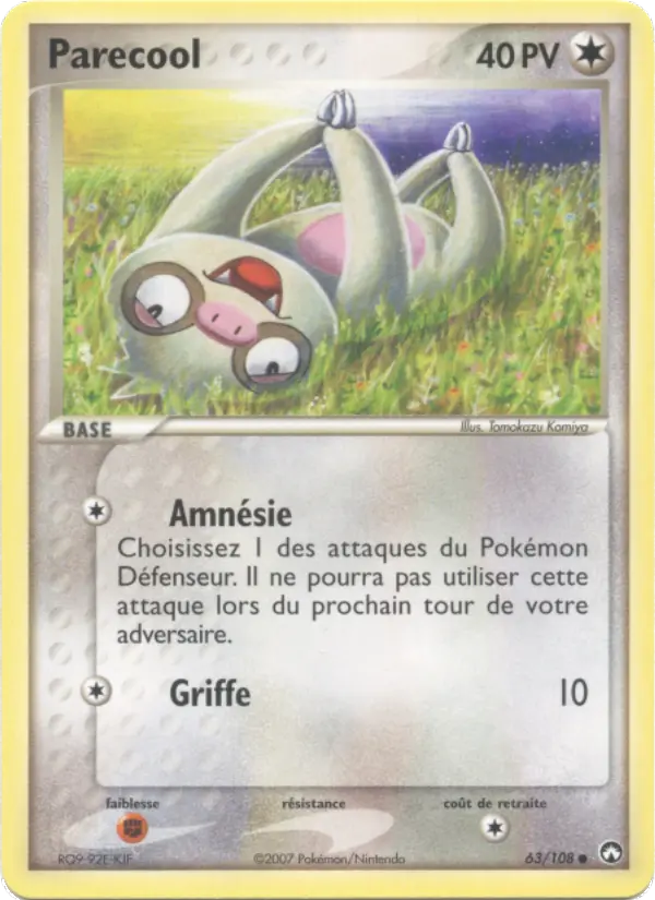 Scan HD carte Pokémon Parecool 63/108 — EX Gardiens du Pouvoir