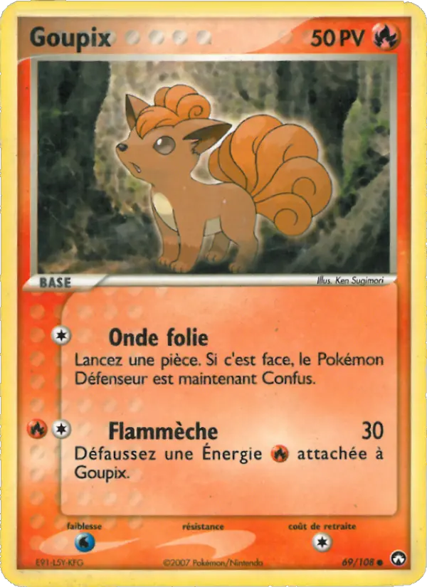 Scan HD carte Pokémon Goupix 69/108 — EX Gardiens du Pouvoir