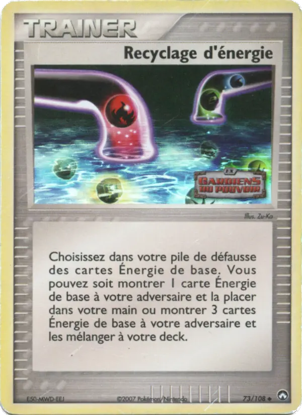 Scan HD carte Pokémon Recyclage d'énergie 73/108 — EX Gardiens du Pouvoir