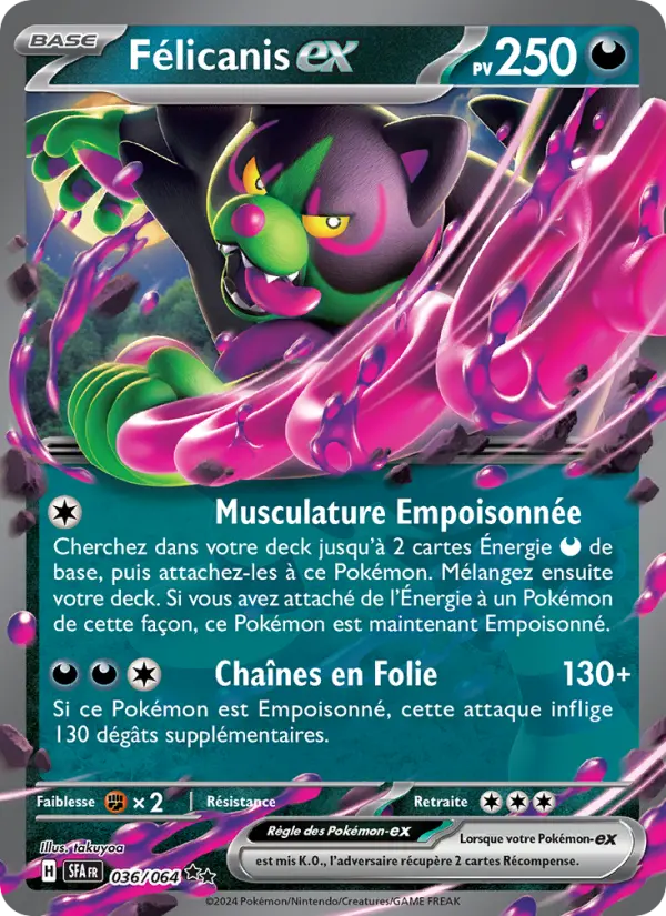 Scan HD carte Pokémon Félicanis-ex 036/64 — Fable Nébuleuse