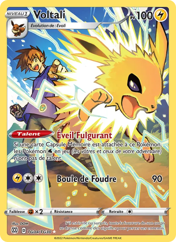 Scan HD carte Pokémon Voltali TG04/172 — Stars Étincelantes