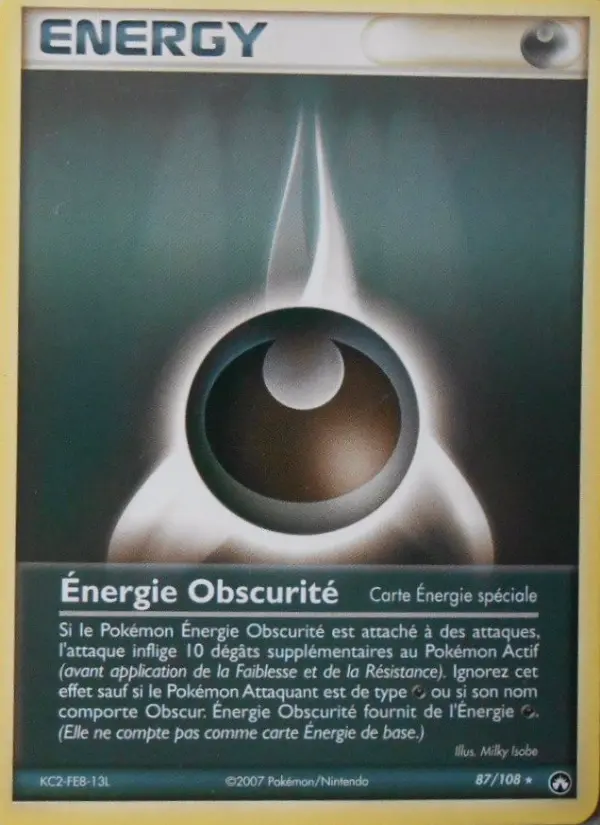 Scan HD carte Pokémon Énergie Obscurité 87/108 — EX Gardiens du Pouvoir