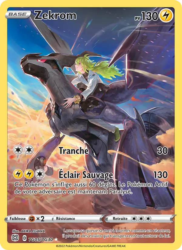 Scan HD carte Pokémon Zekrom TG05/172 — Stars Étincelantes