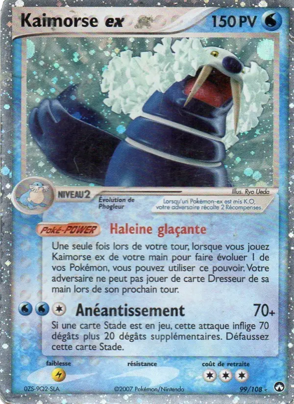 Scan HD carte Pokémon Kaimorse ex 99/108 — EX Gardiens du Pouvoir