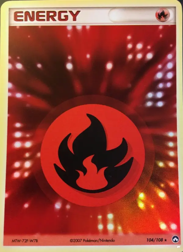 Scan HD carte Pokémon Énergie Feu 104/108 — EX Gardiens du Pouvoir