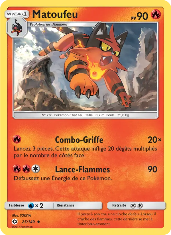 Scan HD carte Pokémon Matoufeu 25/149 — Soleil et Lune