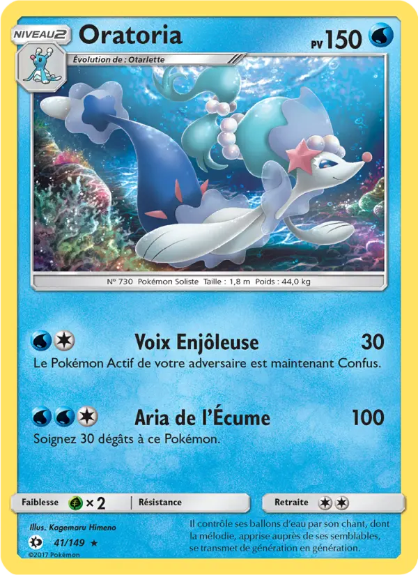 Scan HD carte Pokémon Oratoria 41/149 — Soleil et Lune
