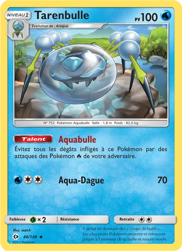 Scan HD carte Pokémon Tarenbulle 46/149 — Soleil et Lune