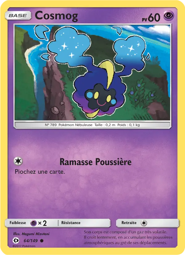 Scan HD carte Pokémon Cosmog 64/149 — Soleil et Lune