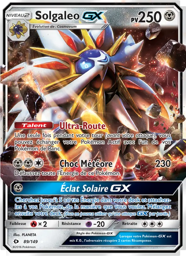 Scan HD carte Pokémon Solgaleo GX 89/149 — Soleil et Lune