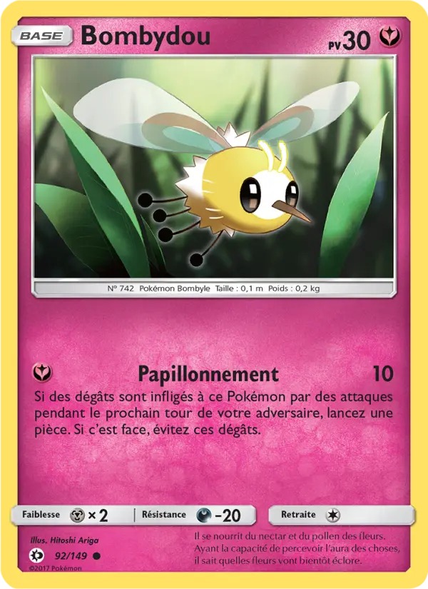 Scan HD carte Pokémon Bombydou 92/149 — Soleil et Lune