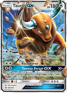 Carte Pokemon Tauros GX 100/149 Soleil et Lune
