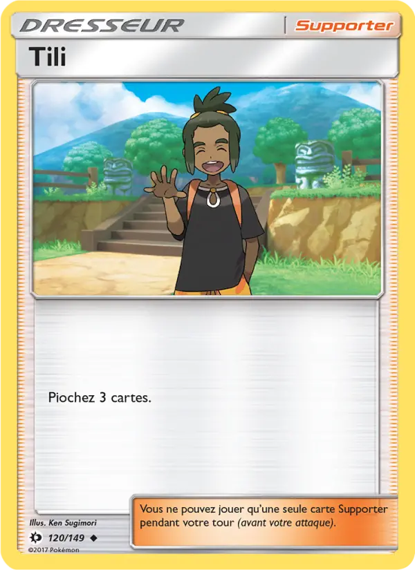 Scan HD carte Pokémon Tili 120/149 — Soleil et Lune