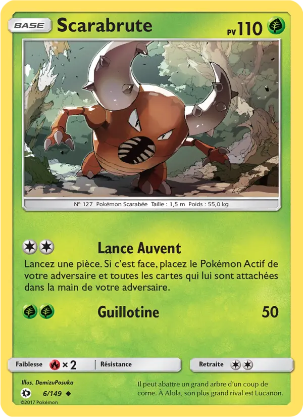 Scan HD carte Pokémon Scarabrute 6/149 — Soleil et Lune