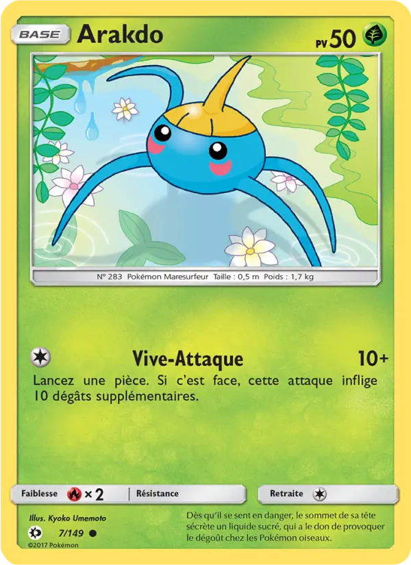 Scan HD carte Pokémon Arakdo 7/149 — Soleil et Lune