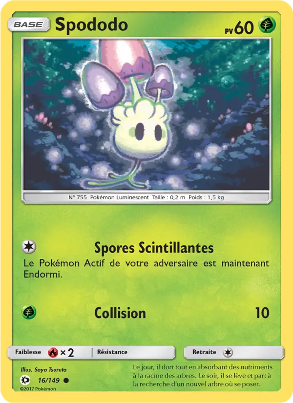 Scan HD carte Pokémon Spododo 16/149 — Soleil et Lune