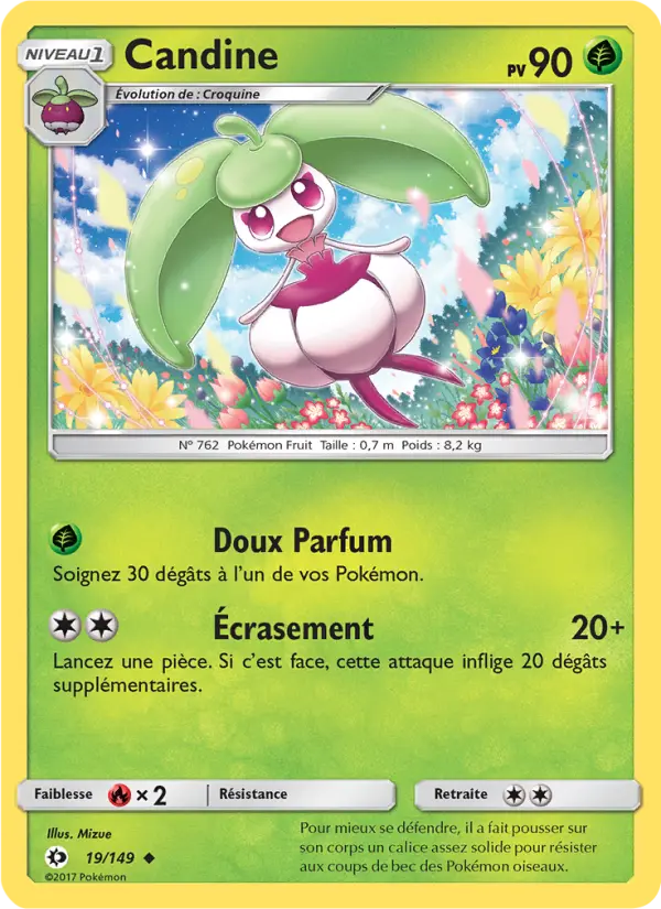Scan HD carte Pokémon Candine 19/149 — Soleil et Lune